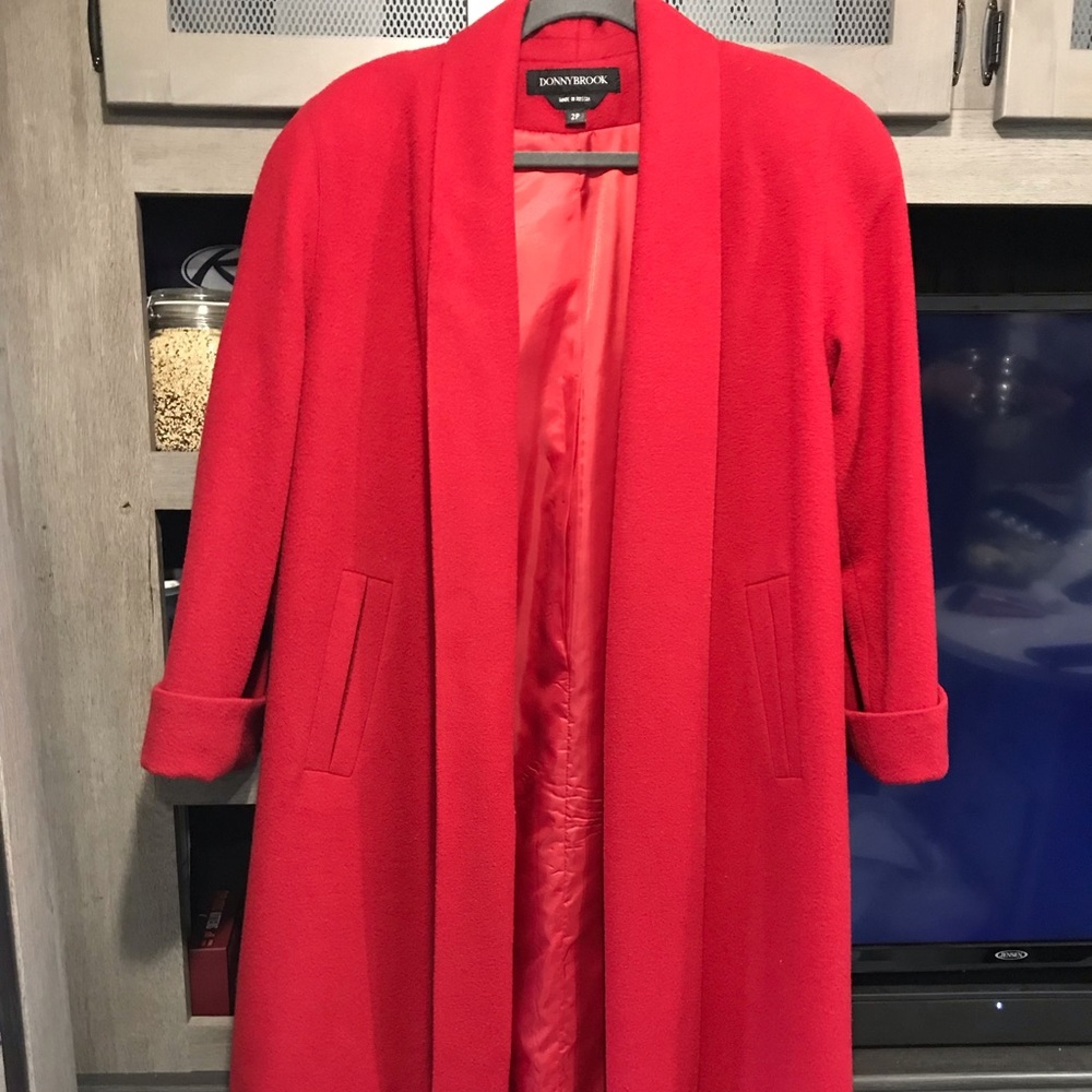 DonnyBrook Long Red double breasted Wool Coat